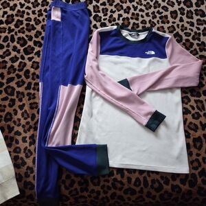 The North Face Kids Pajama Set - Pink, Blue, and White